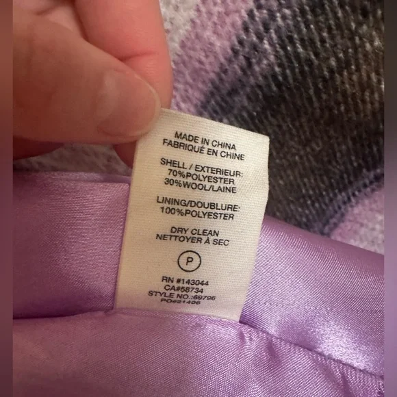 Avec Les Filles Plaid Purple Relaxed Walker Coat - Picture 7 of 7